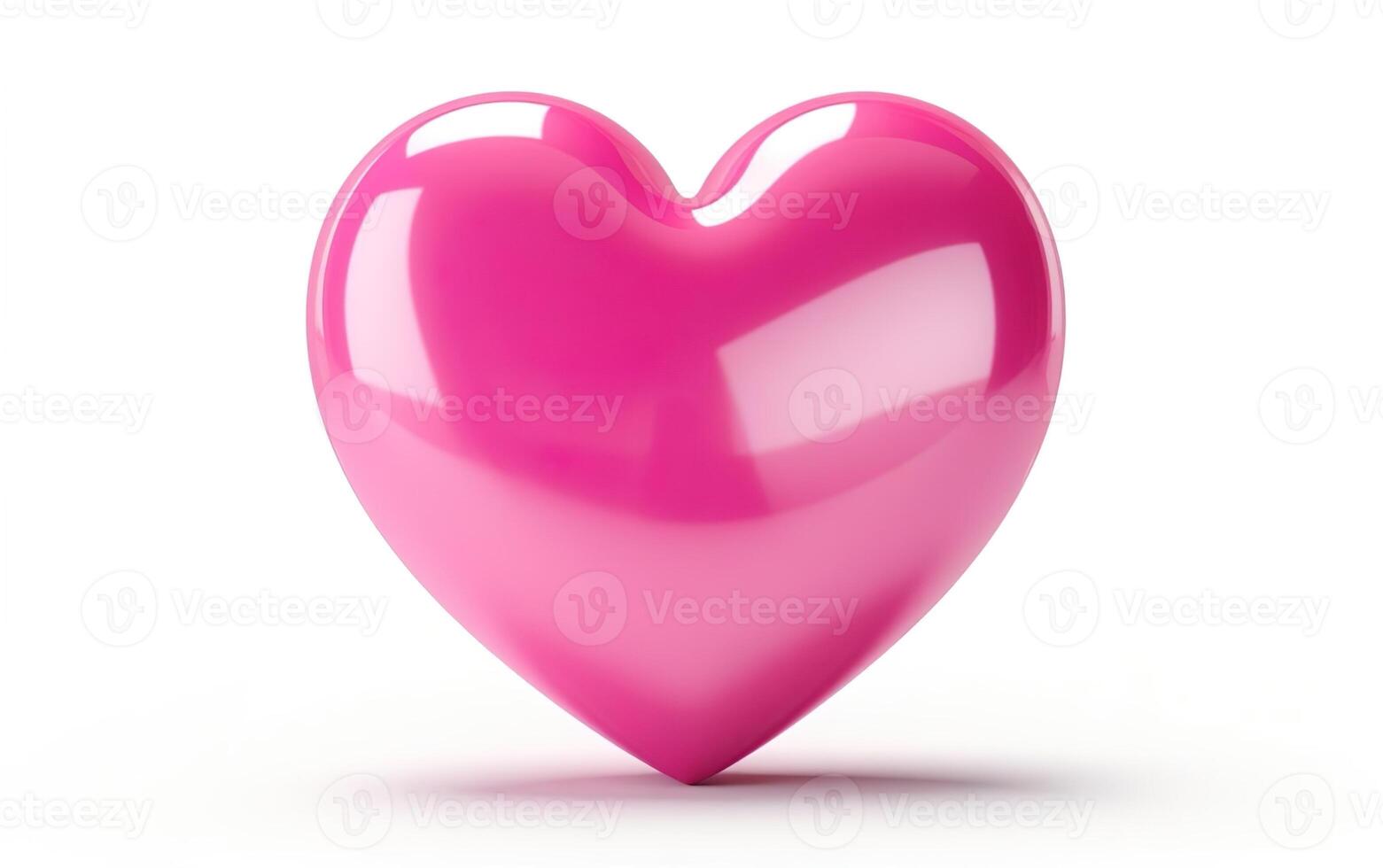AI generated Candy pink heart shaped plastic object isolated on white background. Love symbol. Valentines day, engagement or wedding party poster. AI Generative photo