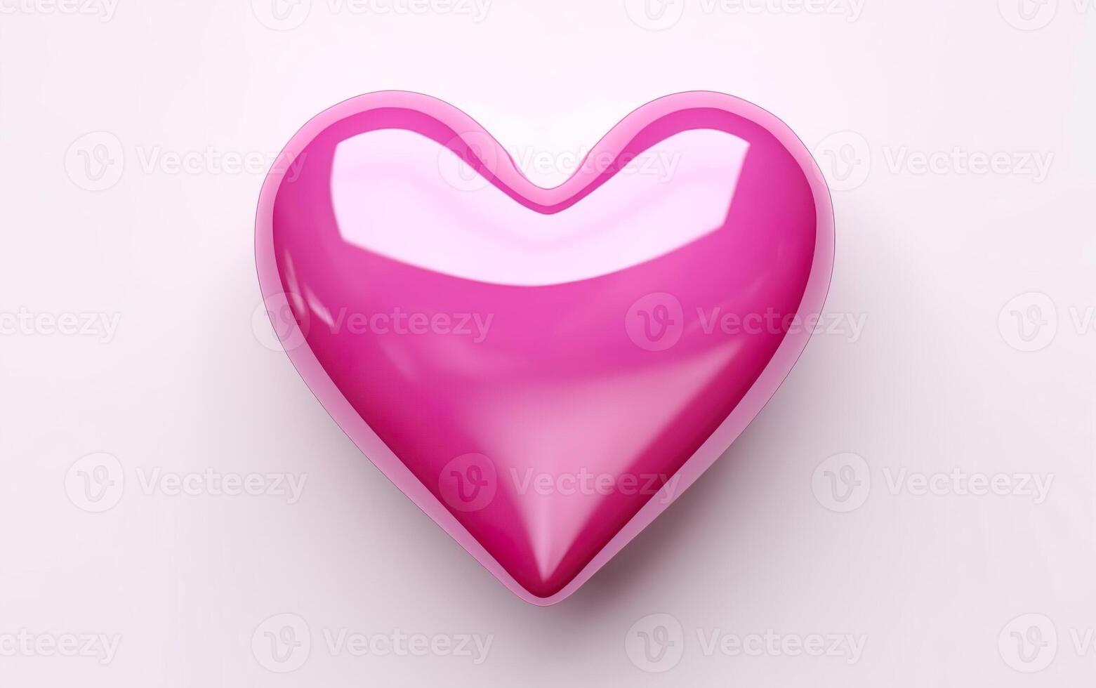 AI generated Big purple heart shaped foil balloon isolated on white background. Plastic object, love symbol. Valentines day, engagement or wedding party poster. AI Generative photo