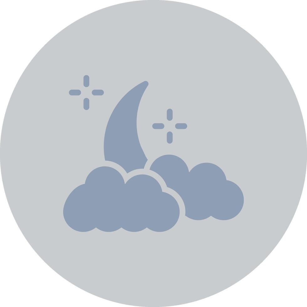 Cloudy Night Creative Icon Design vector