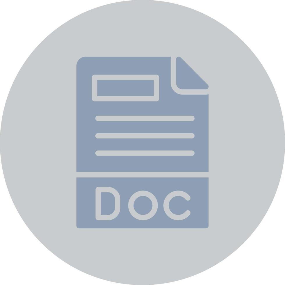 Doc File Format Creative Icon Design vector
