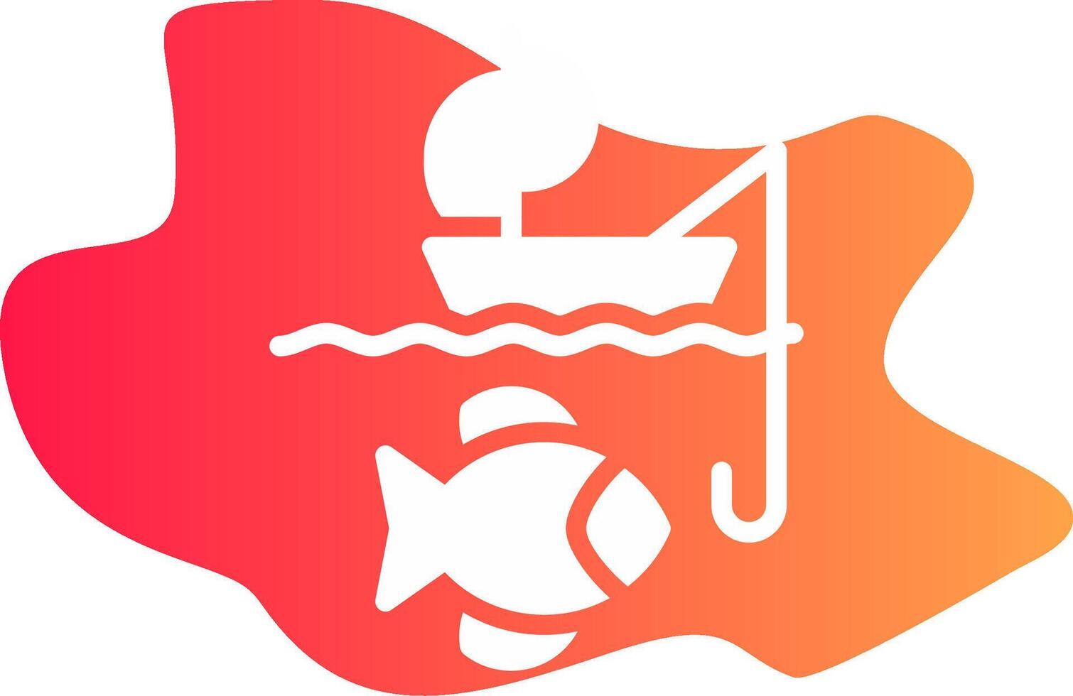 Kayak Fishing Creative Icon Design vector