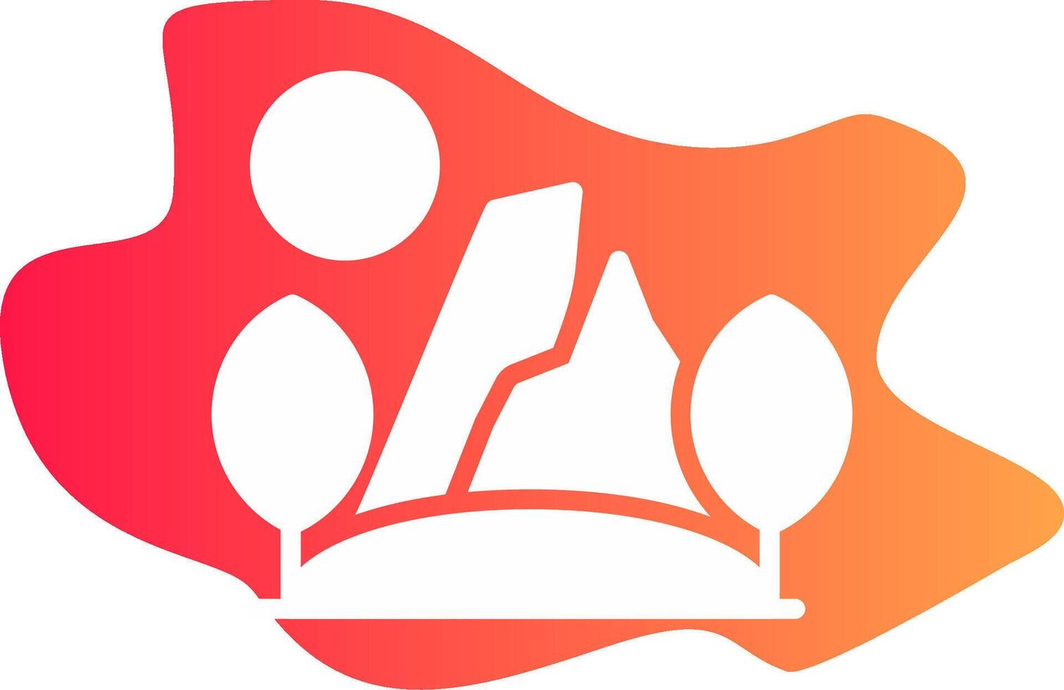 Hot Spring Landscape Creative Icon Design vector