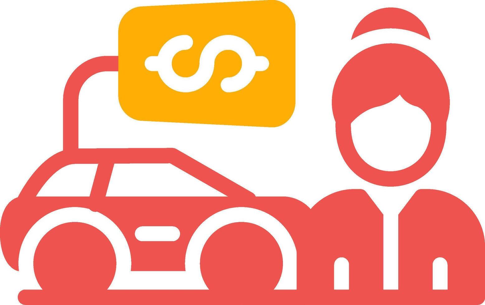Car Saleswoman Creative Icon Design vector