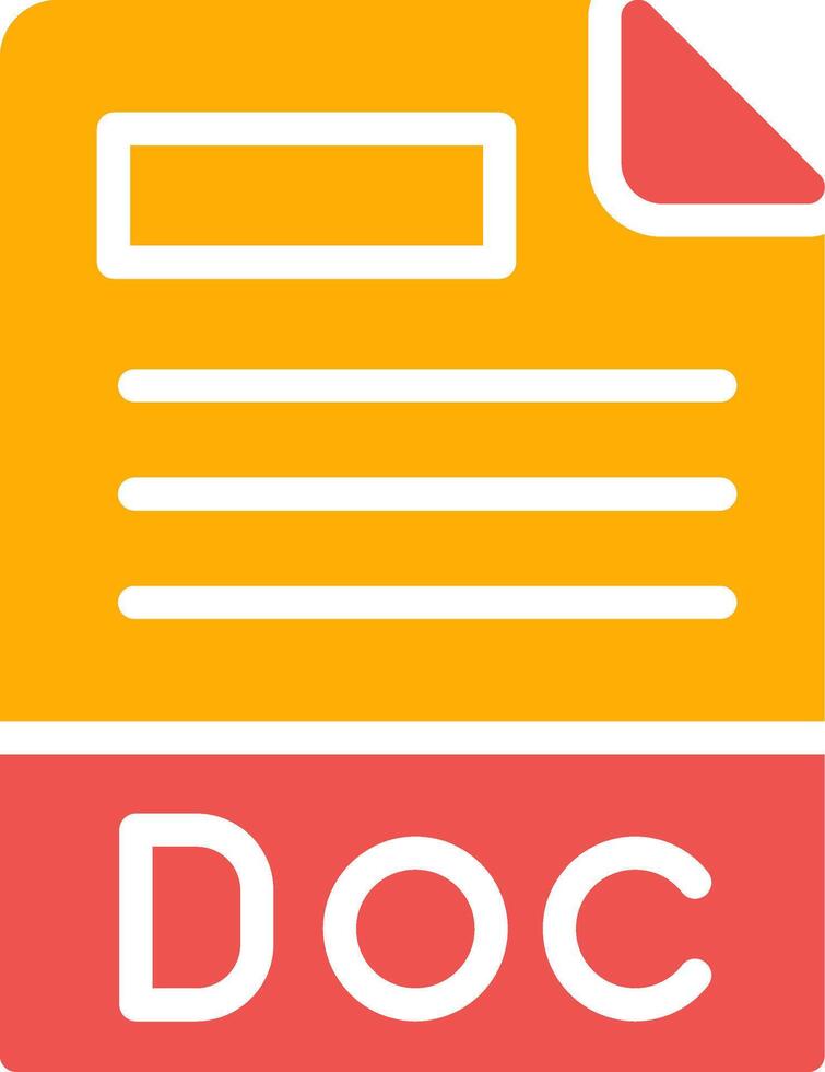Doc File Format Creative Icon Design vector
