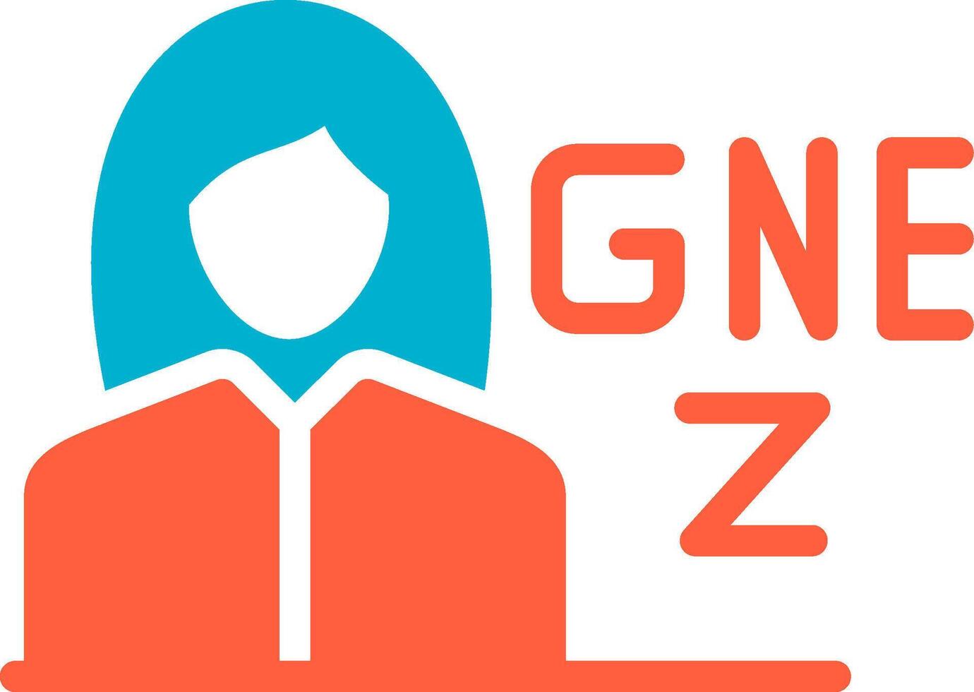 Gen Z Female Creative Icon Design vector