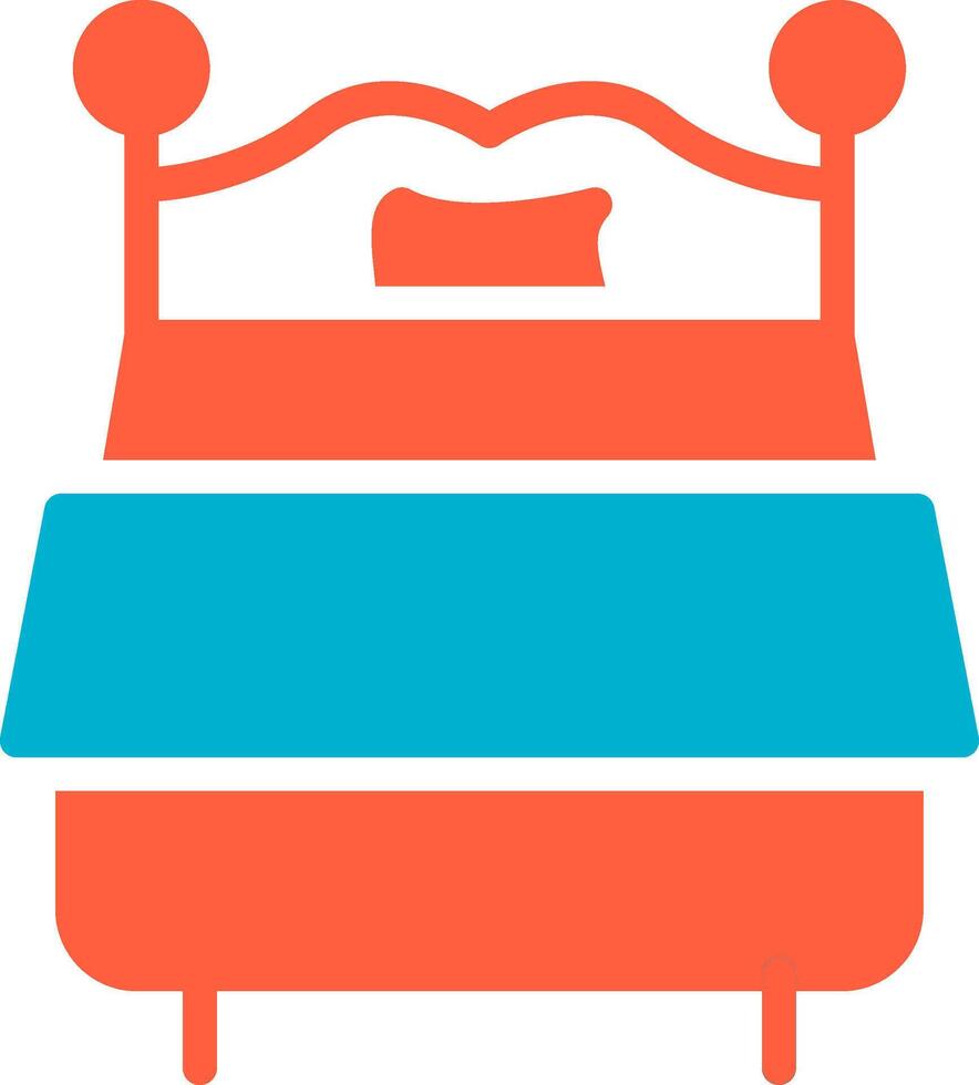 Double Bed Creative Icon Design vector