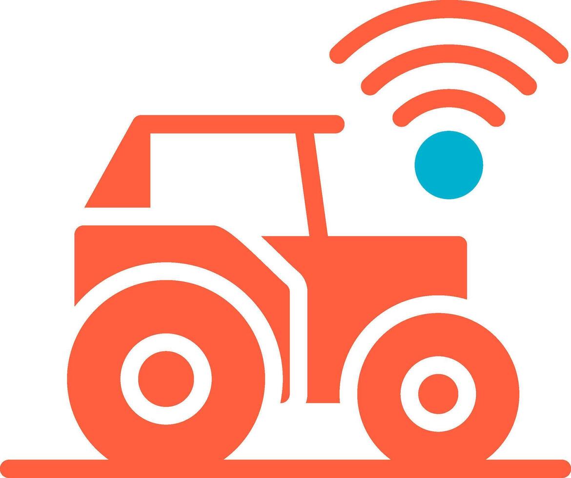 Smart Tractor Creative Icon Design vector