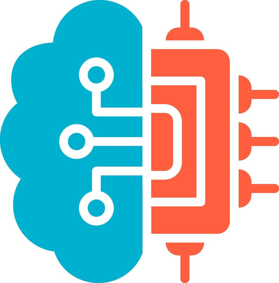 Brain Circuit Creative Icon Design vector