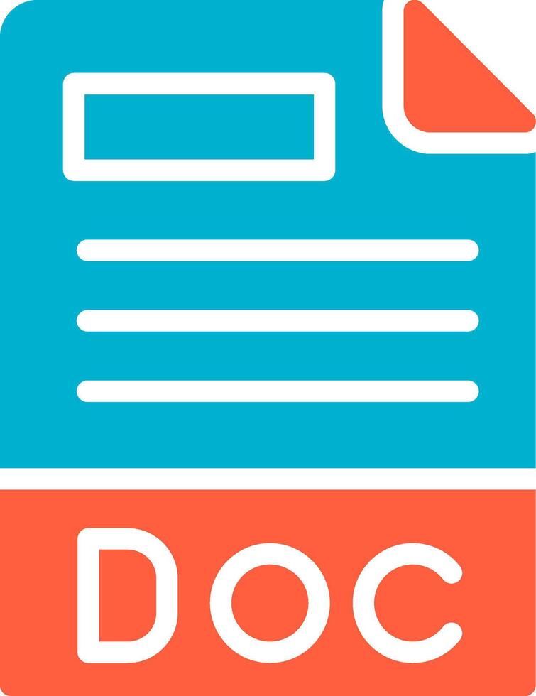 Doc File Format Creative Icon Design vector