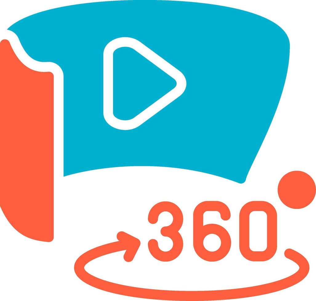 360 Degree Video Creative Icon Design vector