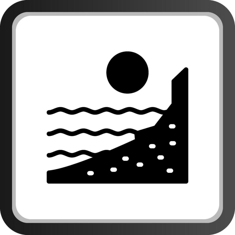 Shore Landscape Creative Icon Design vector