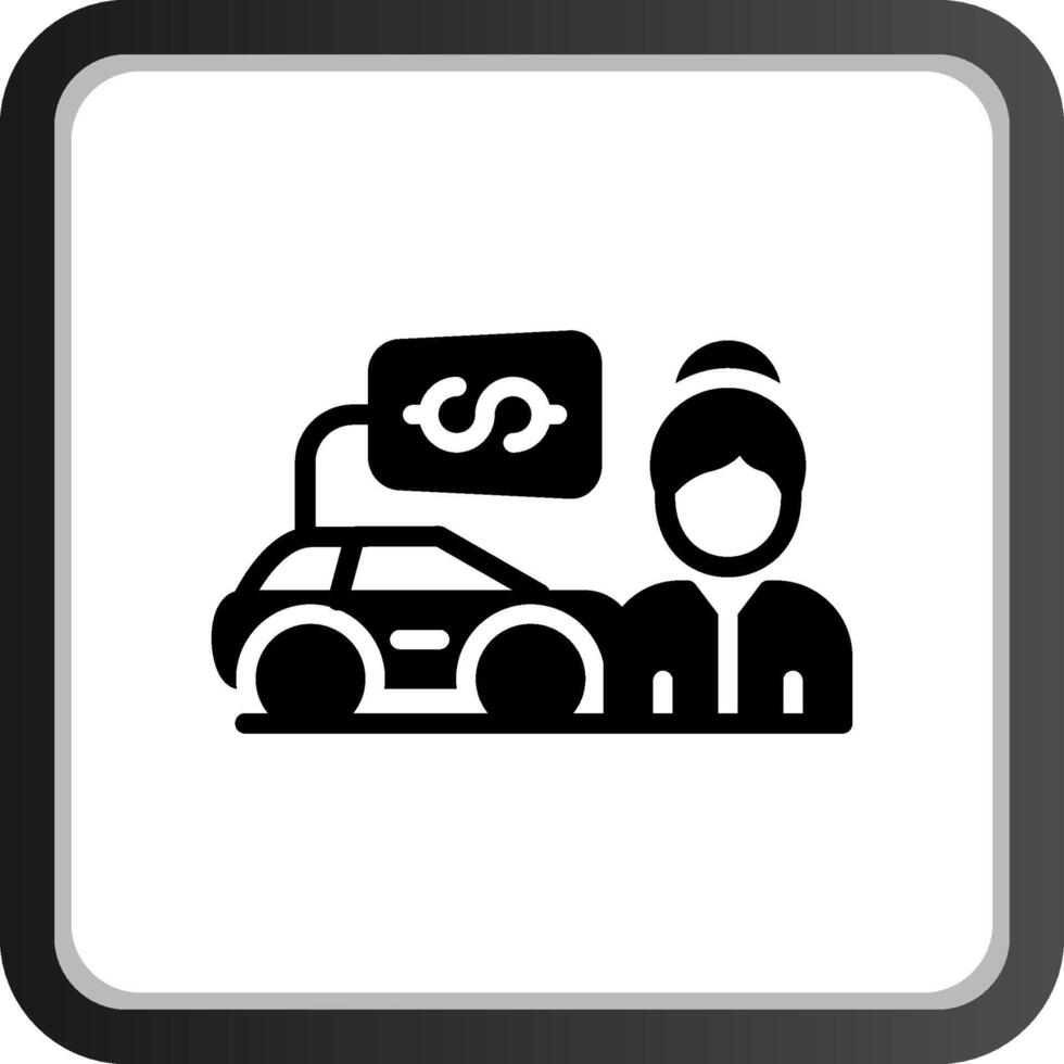 Car Saleswoman Creative Icon Design vector