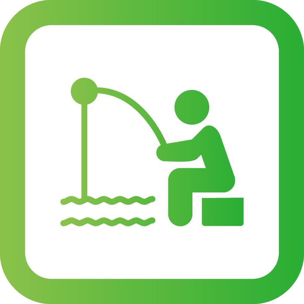 Shore Fishing Creative Icon Design vector
