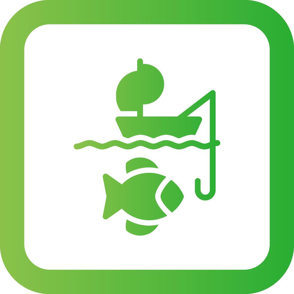 Kayak Fishing Creative Icon Design vector