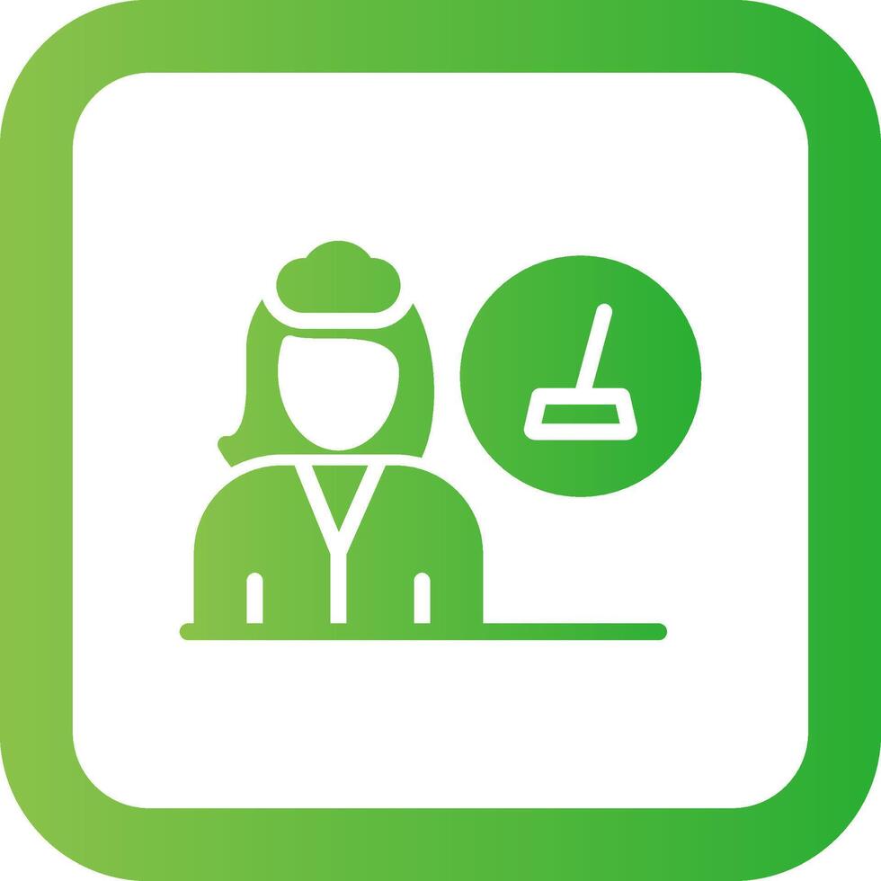 Female Cleaner Creative Icon Design vector
