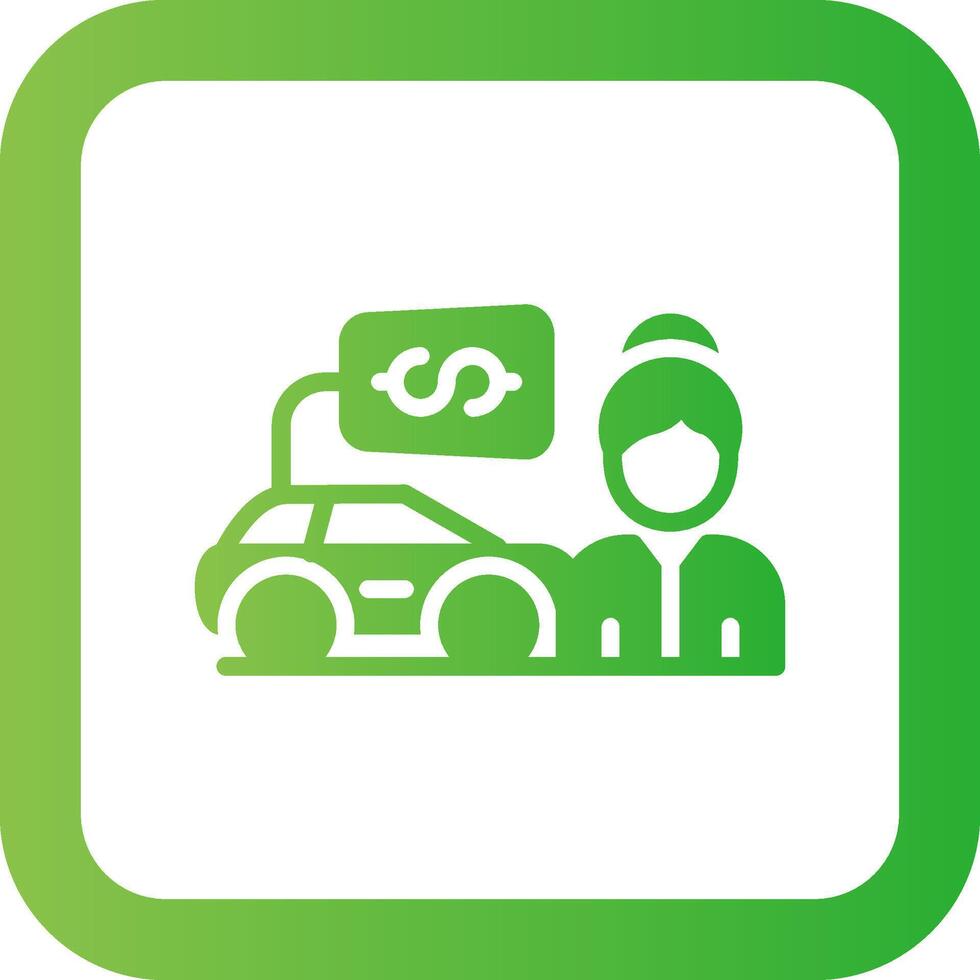 Car Saleswoman Creative Icon Design vector