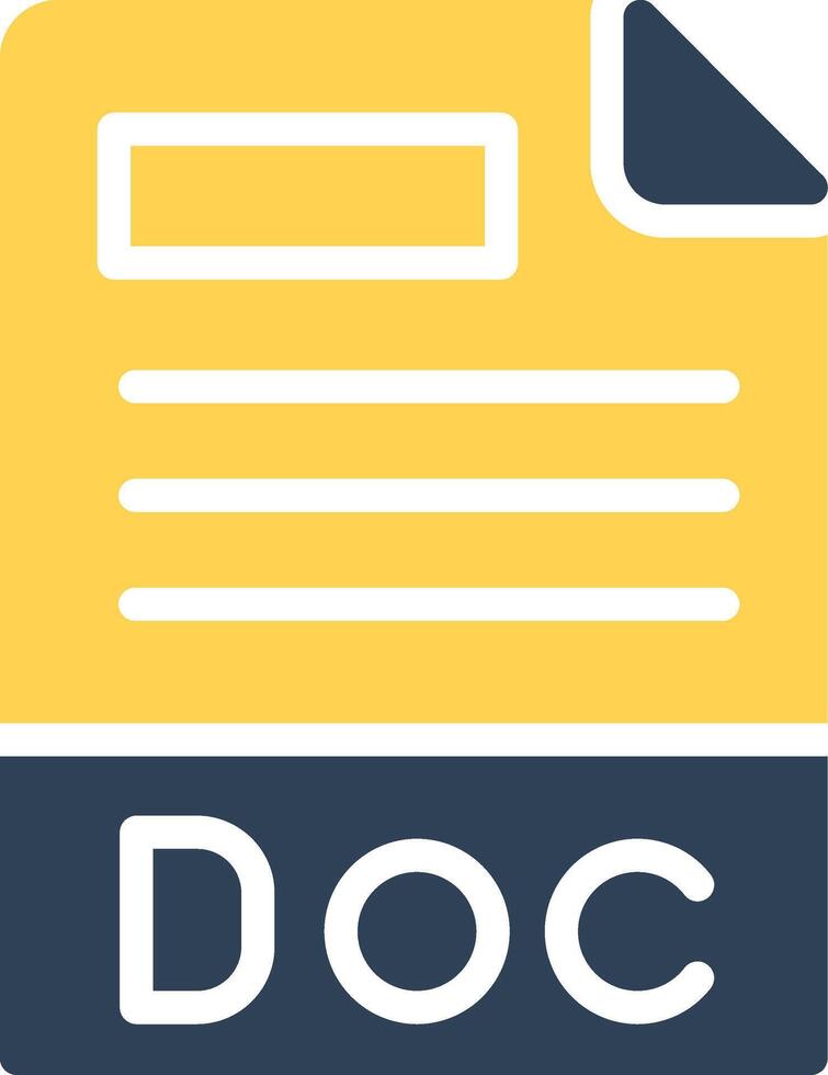 Doc File Format Creative Icon Design vector