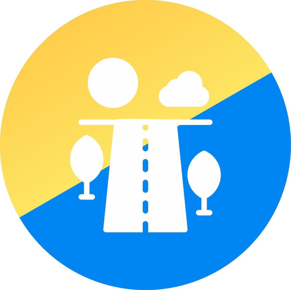 Road Landscape Creative Icon Design vector