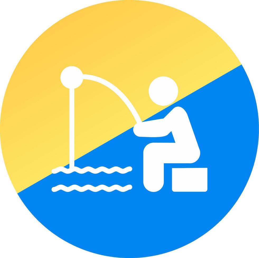 Shore Fishing Creative Icon Design vector