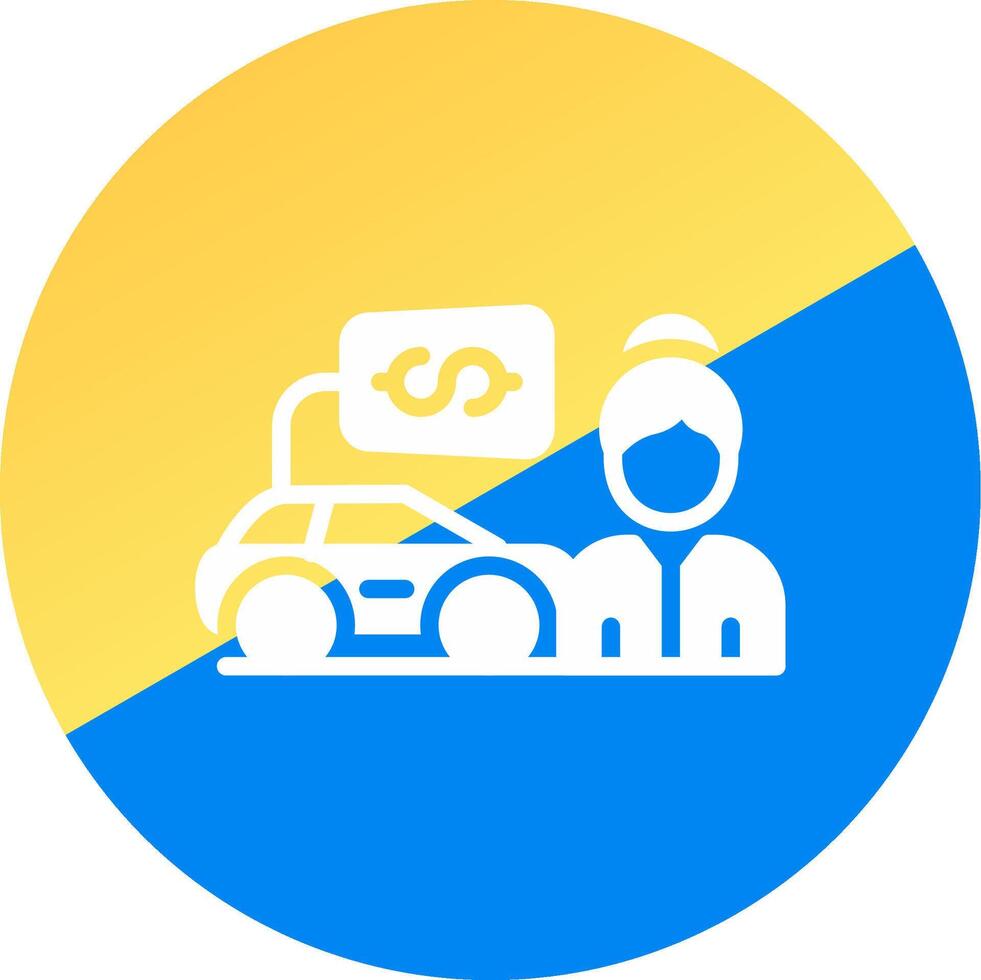 Car Saleswoman Creative Icon Design vector