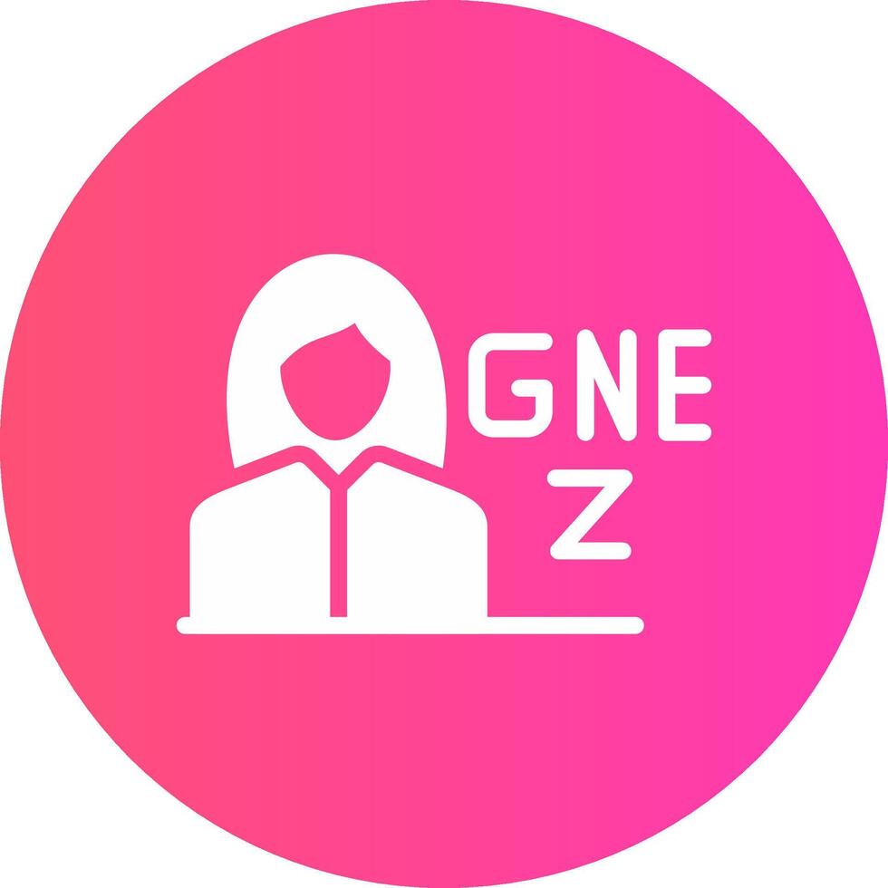 Gen Z Female Creative Icon Design vector