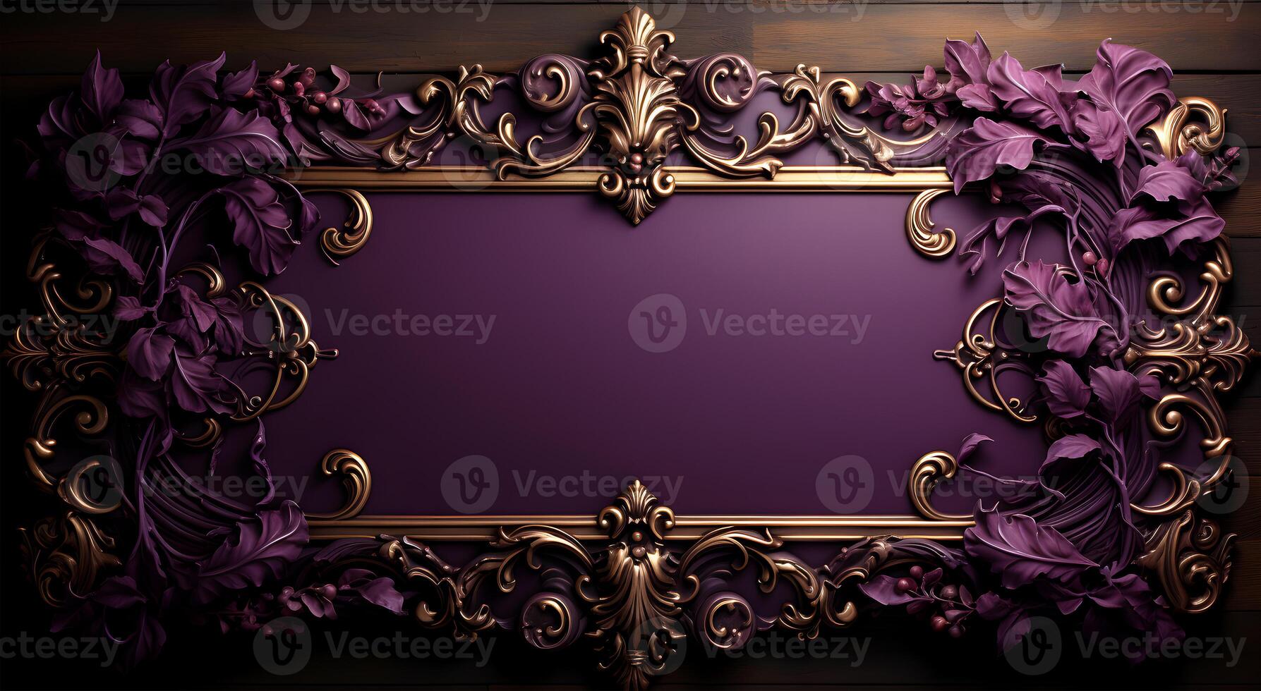 AI generated A digital Purple wedding card luxury banner with empty space photo