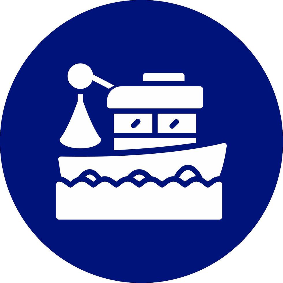 Fishing Boat Creative Icon Design vector