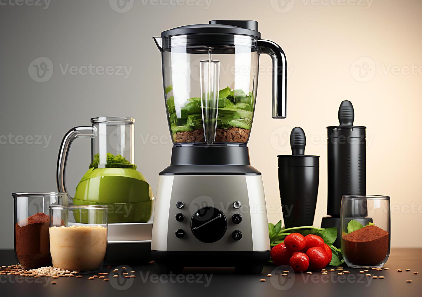 AI generated An impressive grinder mixer design for grinding, mixing, and blending photo