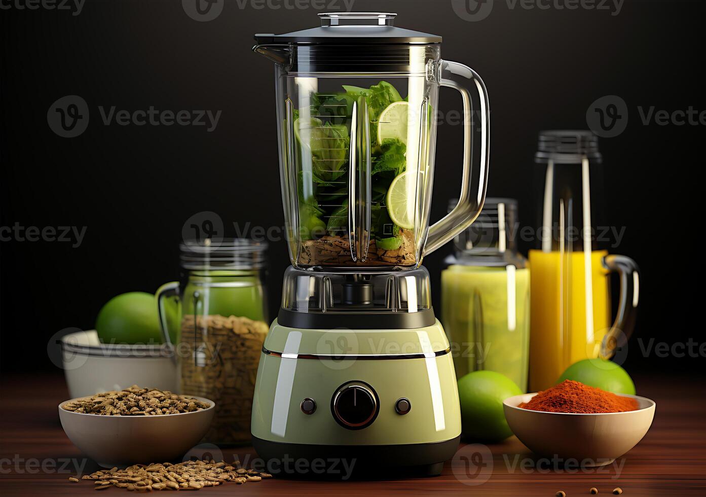 AI generated An impressive grinder mixer design for grinding, mixing, and blending photo