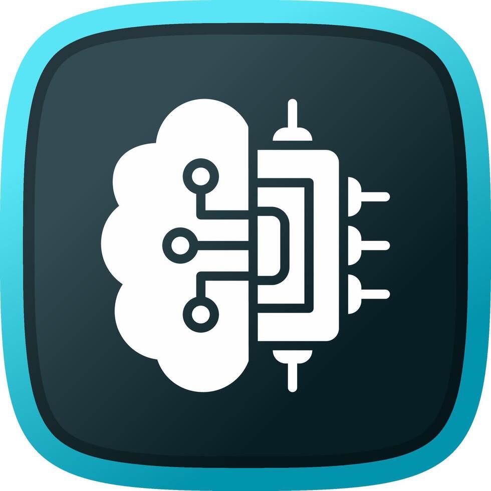 Brain Circuit Creative Icon Design vector