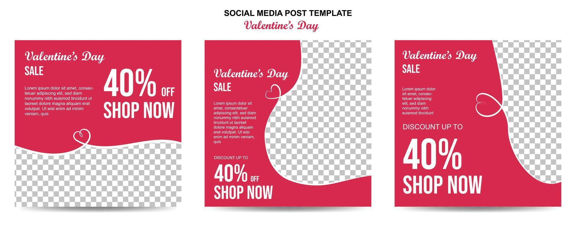 valentine's day social media template vector