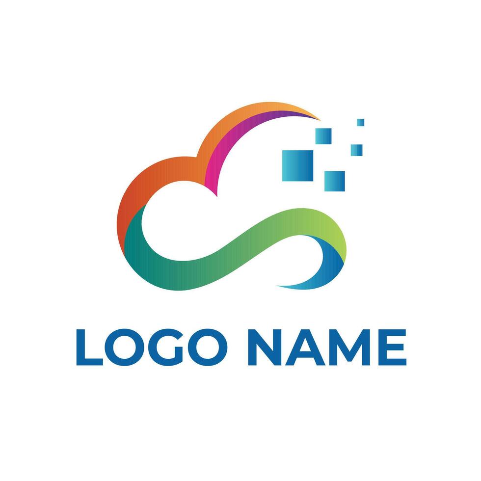 Cloud company logo design vector template
