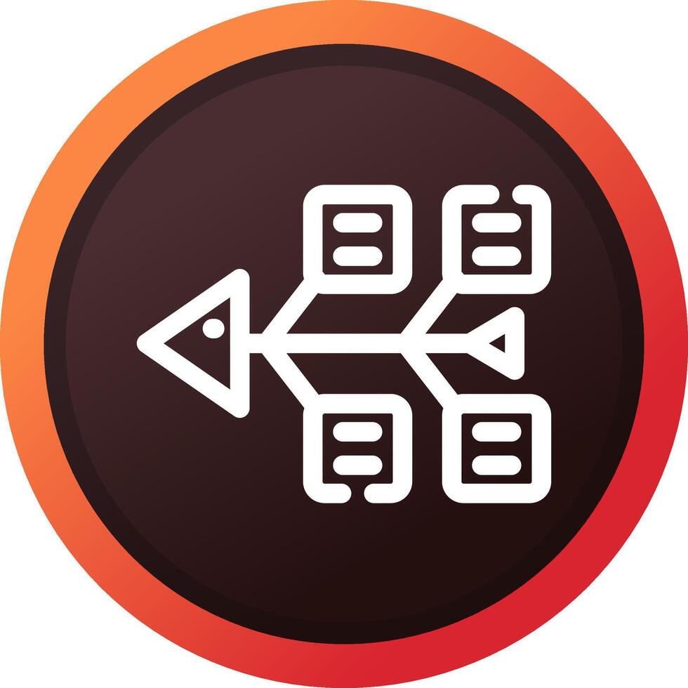 Fishbone Diagram Creative Icon Design vector