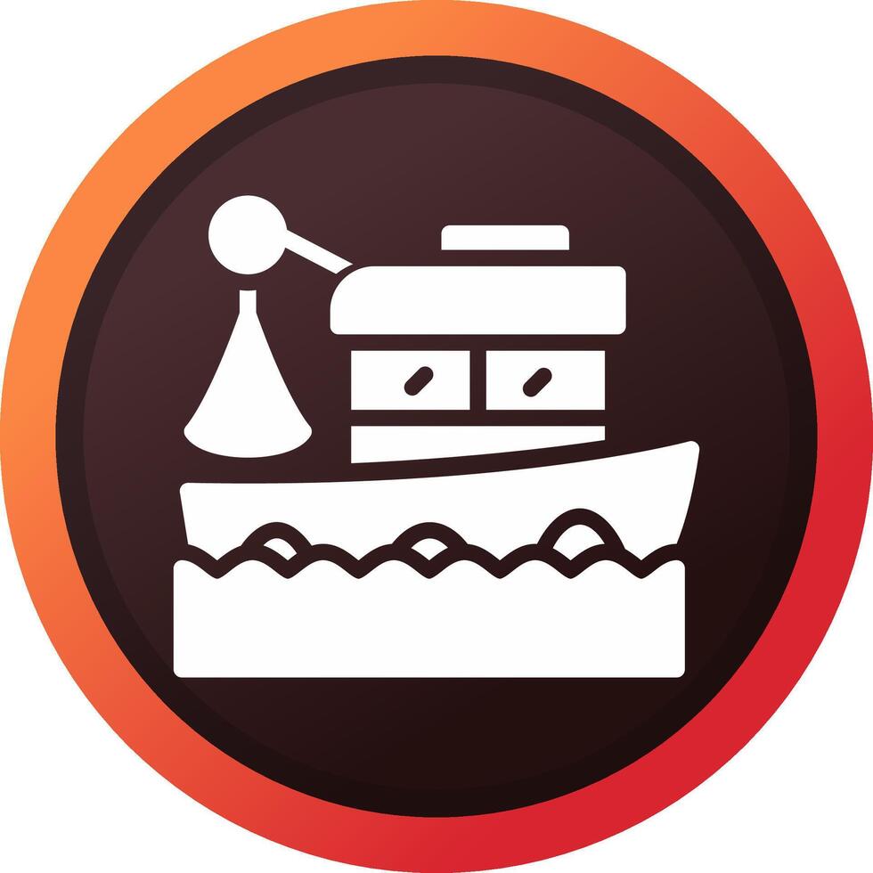 Fishing Boat Creative Icon Design vector