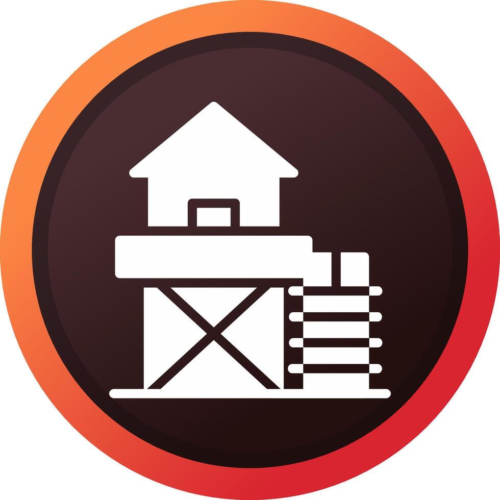 Lifeguard Tower Creative Icon Design vector