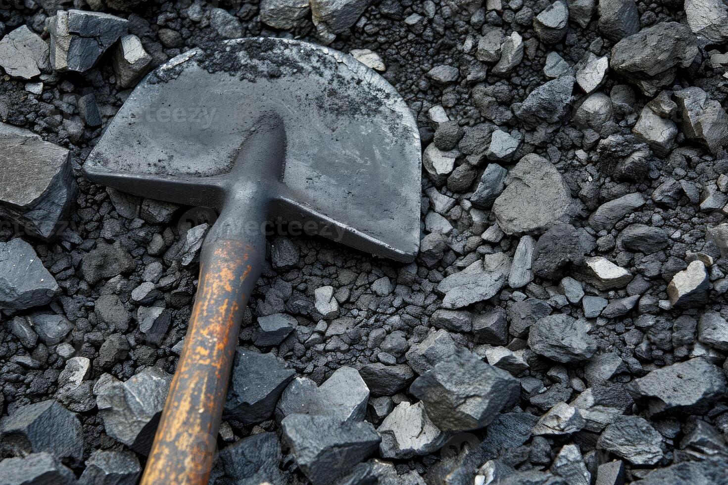 AI generated Shovel and coal photo