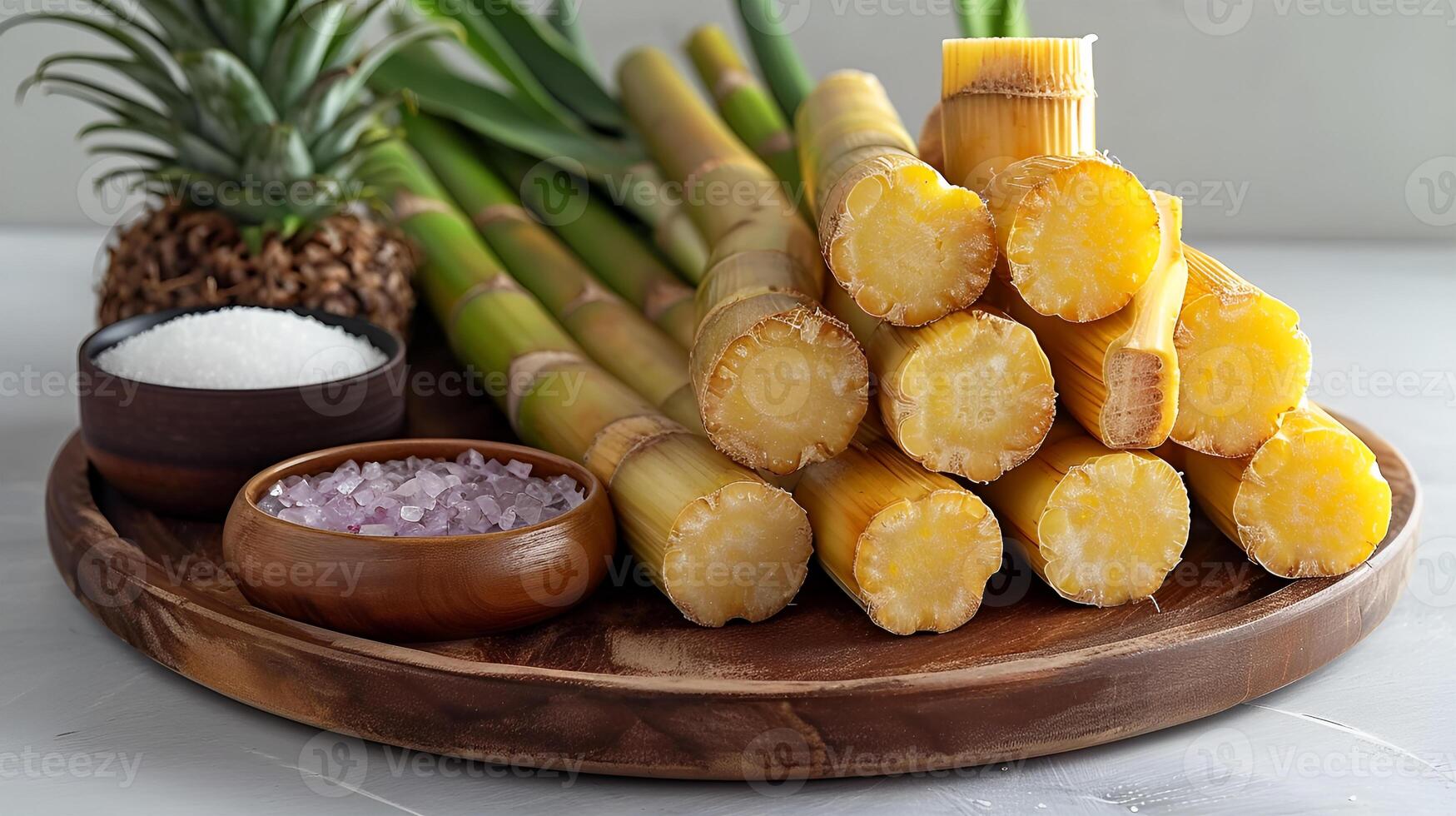 AI generated View of Delicious fresh Fruit Sugarcane on a white background photo