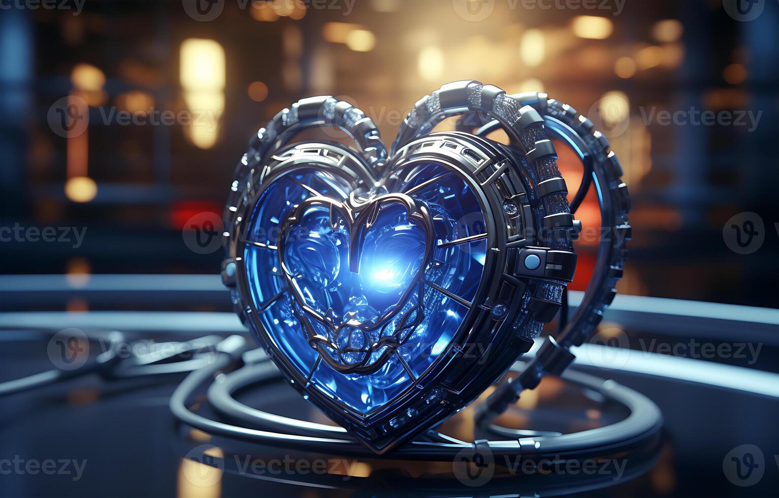 AI generated View of love pulse that is a beautiful sight in the shape of a heart photo