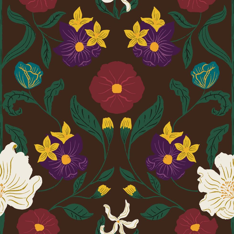 Floral ornament seamless pattern vector