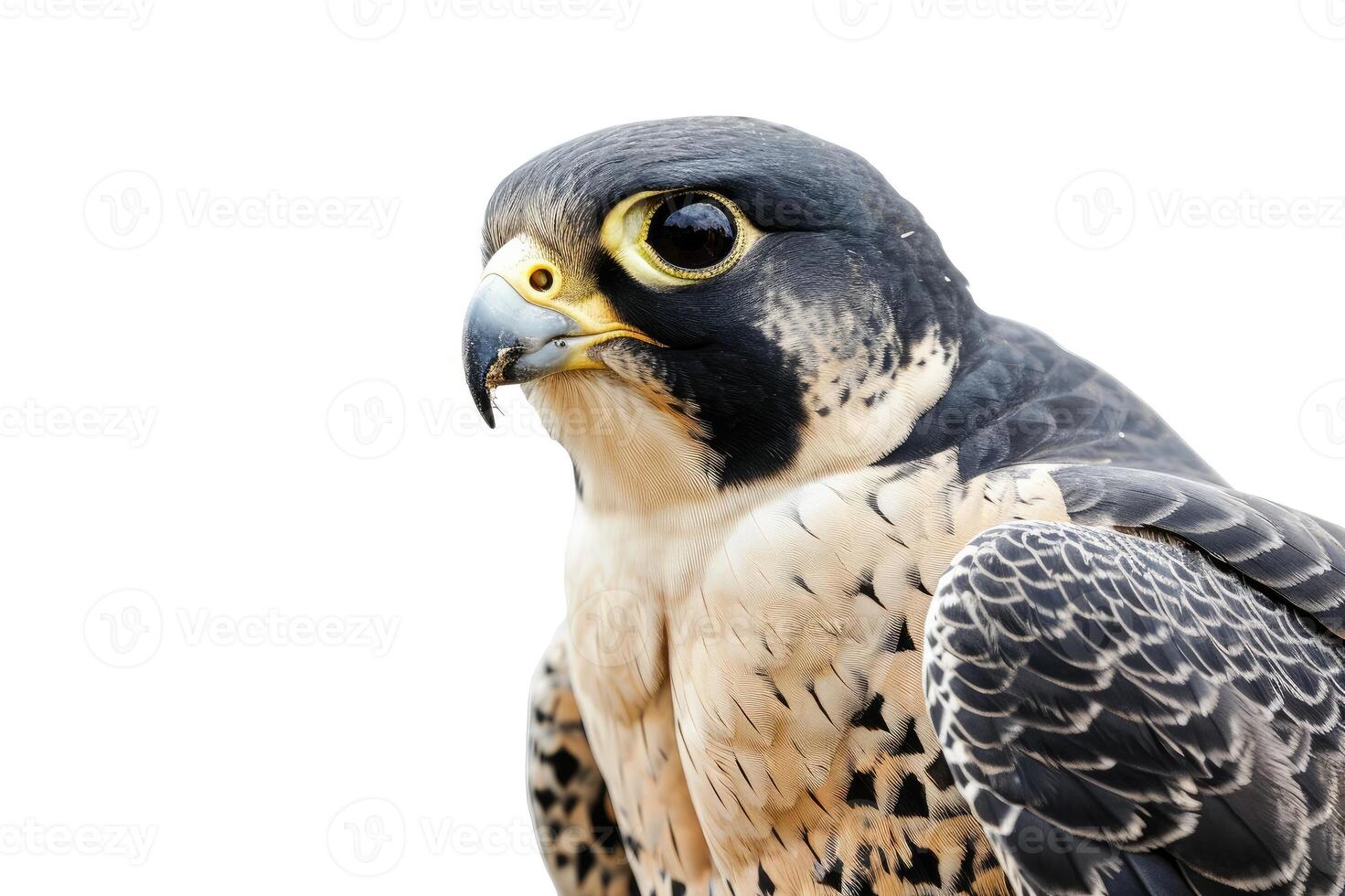 AI generated Peregrine falcon bird on white background photo