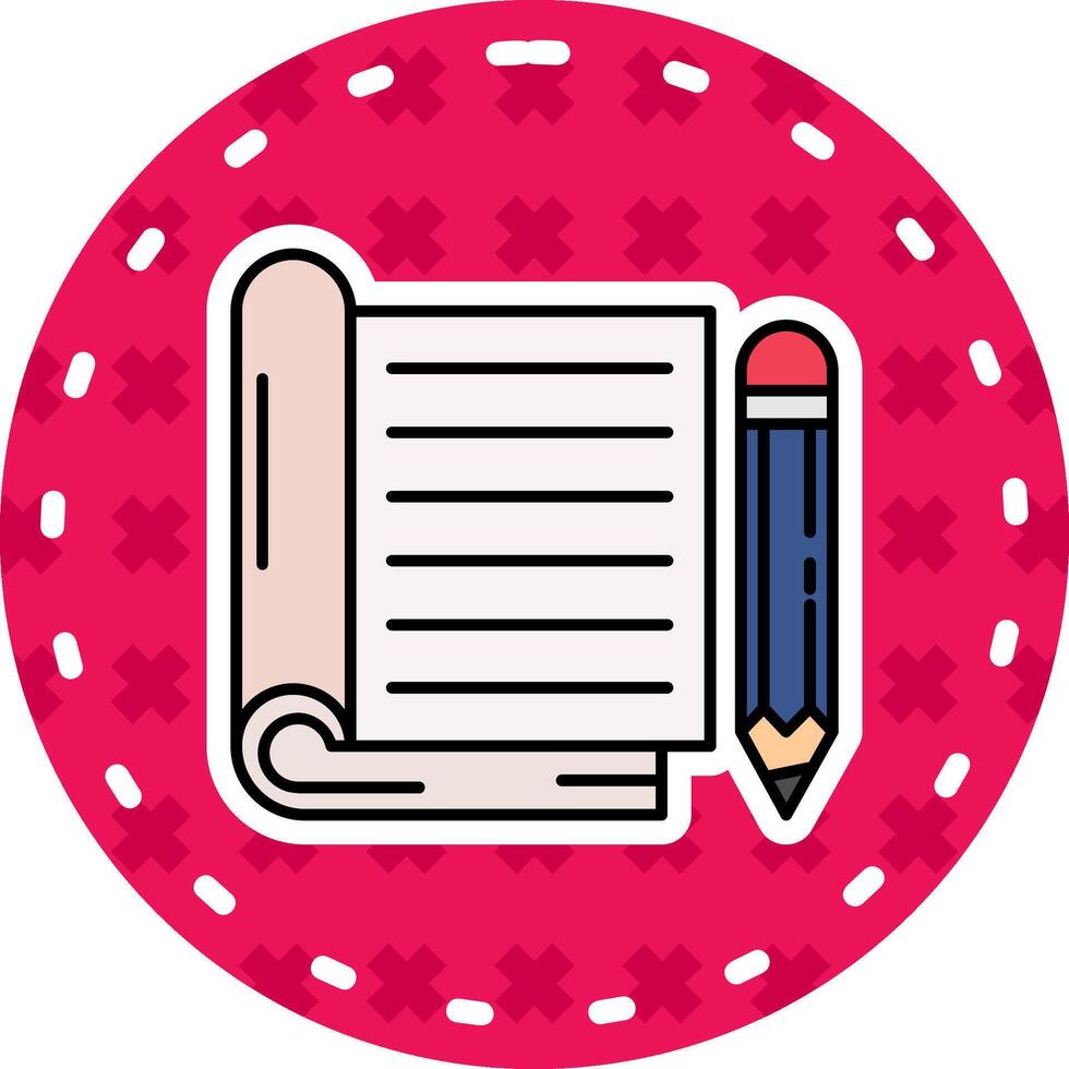 Notebook Line Filled Sticker Icon vector