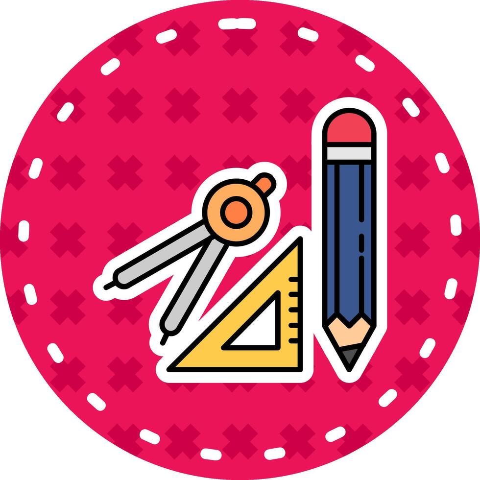 Geometry Line Filled Sticker Icon vector