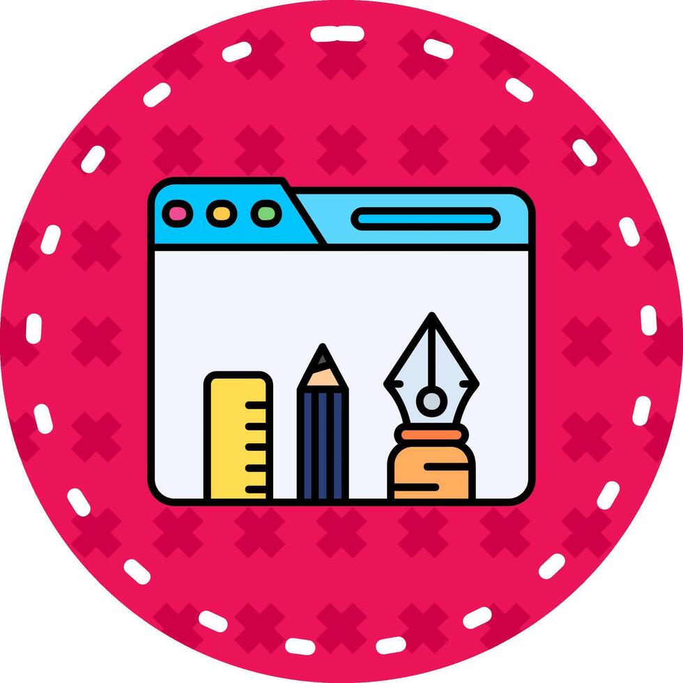 Graphic tool Line Filled Sticker Icon vector