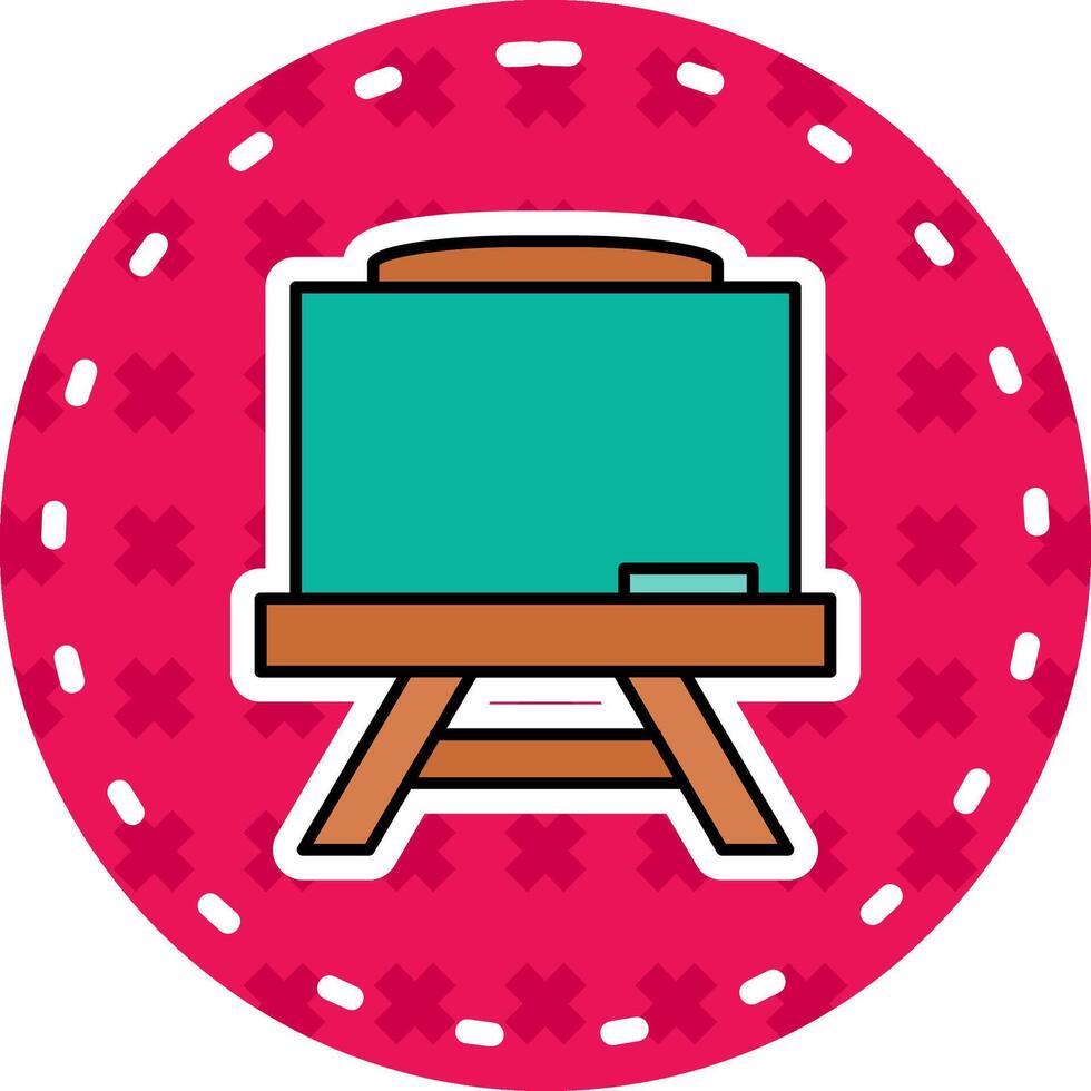 Chalkboard Line Filled Sticker Icon vector