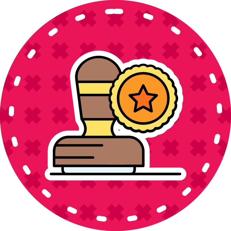 Stamp Line Filled Sticker Icon vector