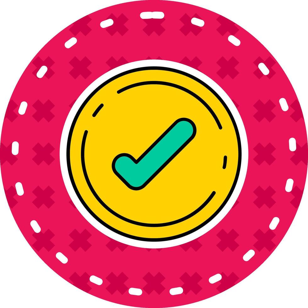 Accept Line Filled Sticker Icon vector