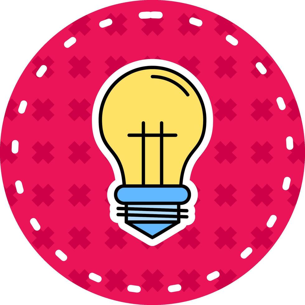 Bulb Line Filled Sticker Icon vector