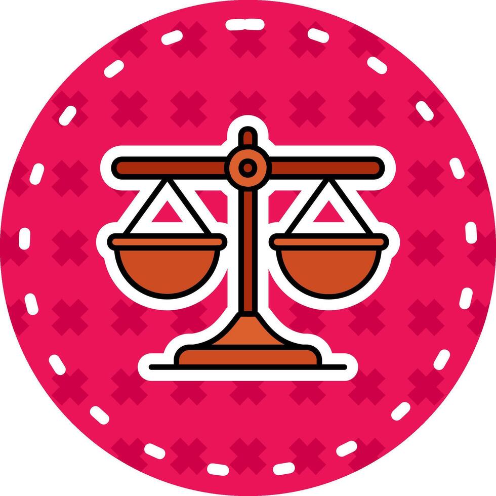Balance Line Filled Sticker Icon vector