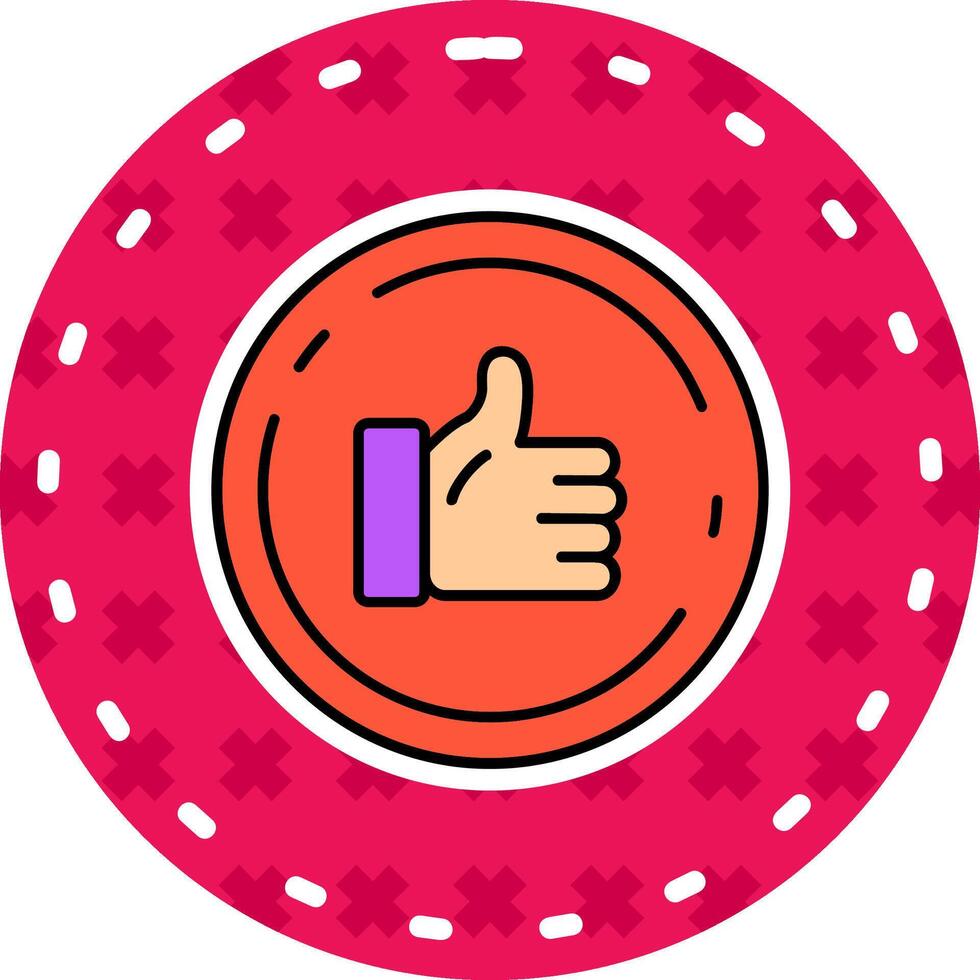 Like Line Filled Sticker Icon vector