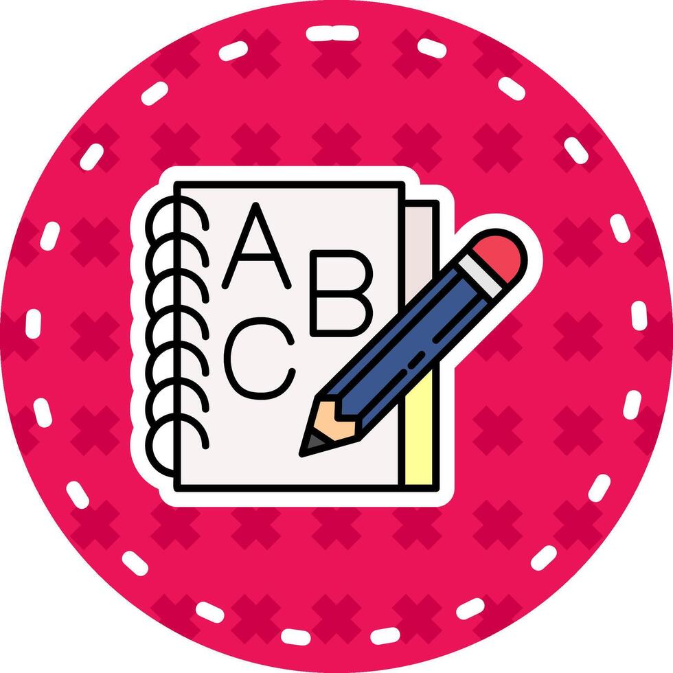 Notebook Line Filled Sticker Icon vector